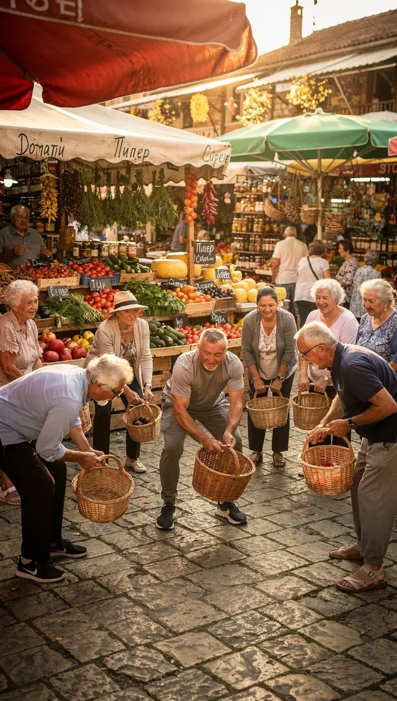 Зрели участници в групов клас, усмихнати и мотивирани по време на тренировка.