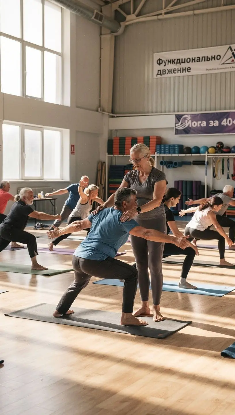 Мъж тренира с фитнес уреди, фокусирайки се върху функционалното движение.